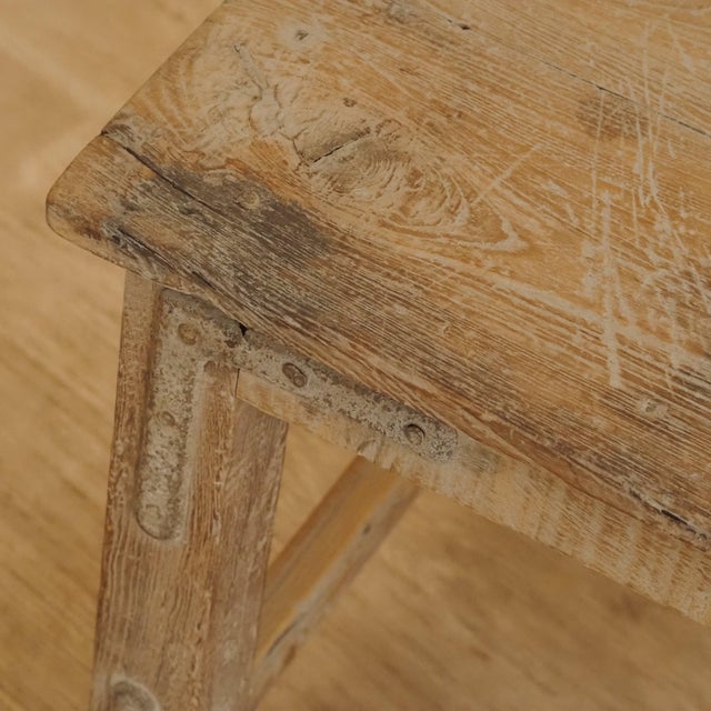 Bench with Iron Brackets For Sale - Image 3 of 10