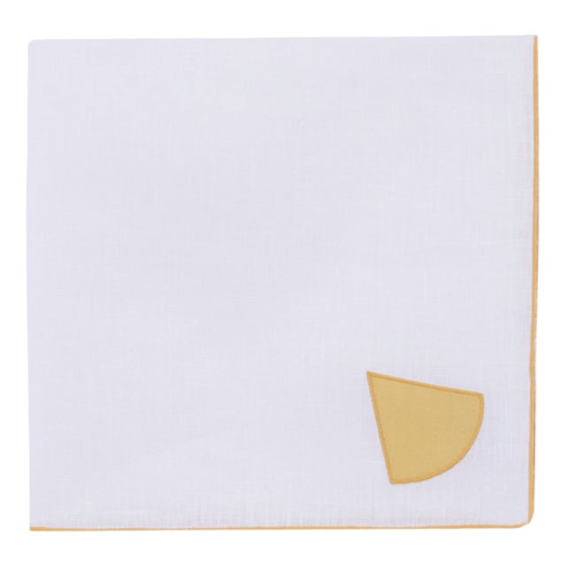 Gajos Yellow Linen Napkin by Los Encajeros For Sale