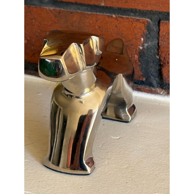 Art Deco Style Polished Aluminum Dog Sculpture For Sale - Image 4 of 12