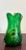 Late 20th Century Vintage Boho Glazed Green Art Glass Vase For Sale - Image 5 of 6