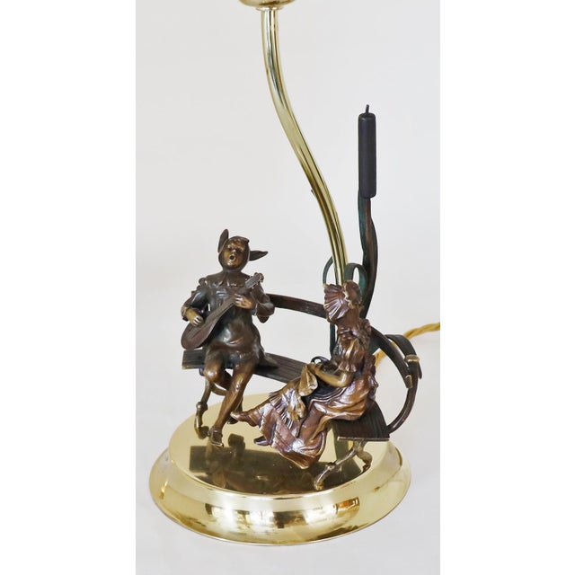 Art Nouveau Brone Figure Lamp, 1890s For Sale - Image 8 of 16