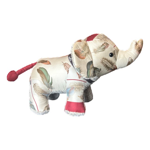 Hermes Plumes Vintage Silk Scarf Lucky Elephant For Sale