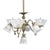 Late 19th Century Brass Electric & Gas 7-Light Chandelier & Diamond Cut Ruffled Glass Shades C1890 For Sale - Image 5 of 13
