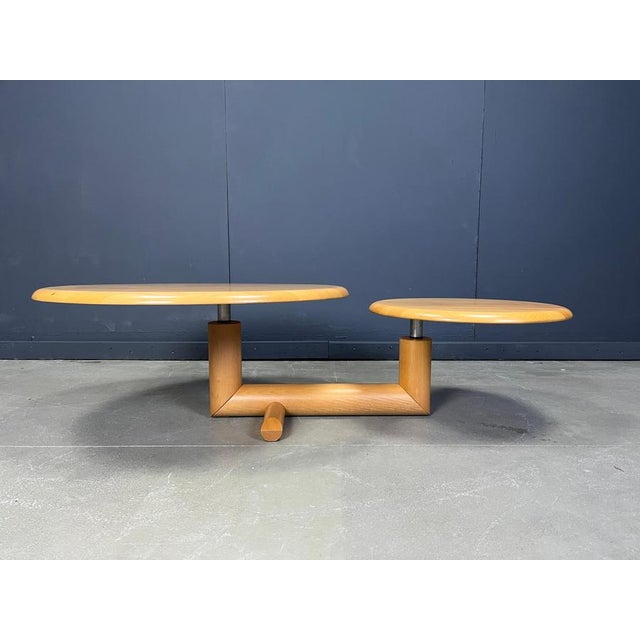 Wooden Two-Tier Pivoting Top Coffee Table from Roche Bobois, 1980s For Sale - Image 14 of 15