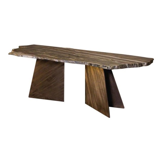 Vermont One of a Kind Dining Table in Marble and Brass by Alex Turco For Sale - Image 10 of 10
