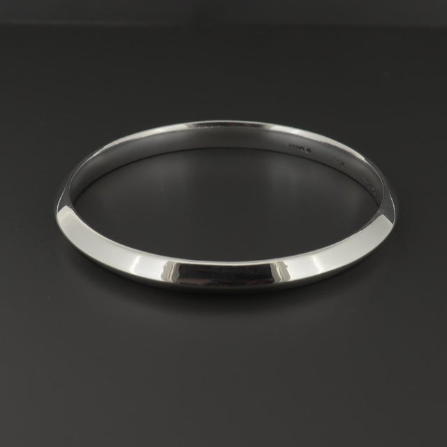 Hans Hansen Danish Modern Sterling Silver Beveled Bangle Bracelet For Sale - Image 9 of 9