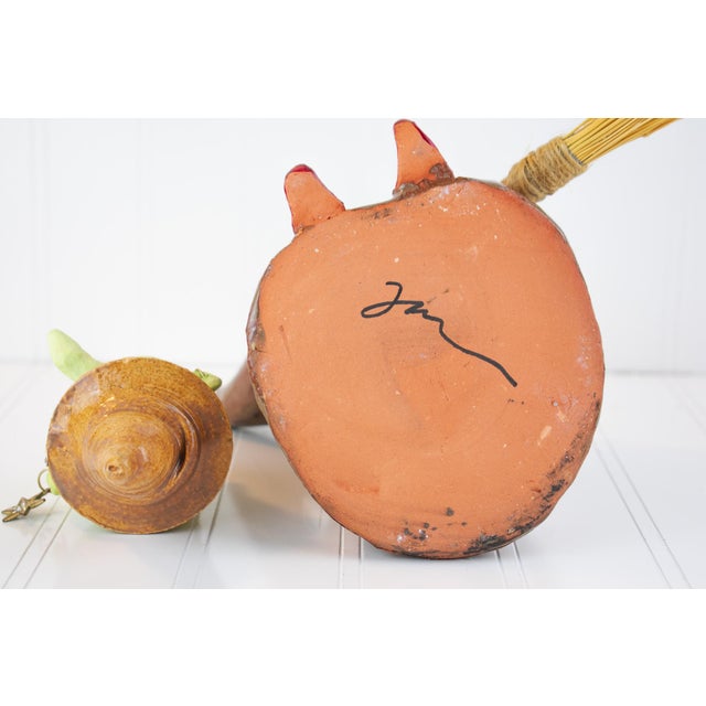Signed Postmodern Feminist Sculptural Pottery - Witch Teapot For Sale - Image 10 of 14