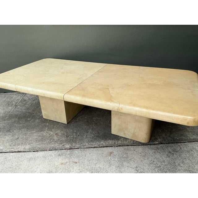 Vintage Goatskin Extendable Dining Table For Sale - Image 9 of 12