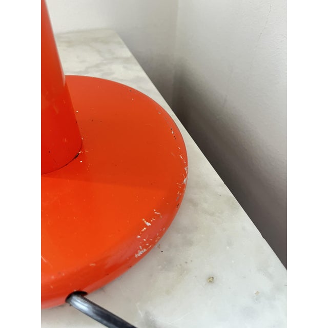 Vintage Space Age Orange Metal Table Lamp, 1970s For Sale - Image 14 of 16
