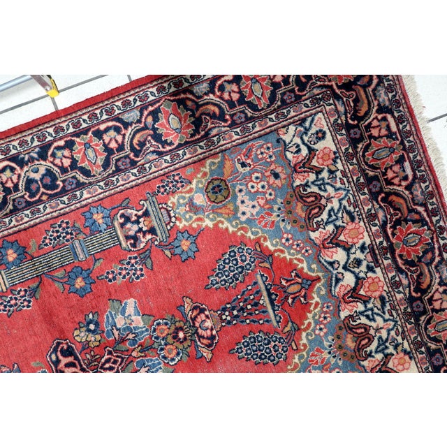 1920s, Antique Persian Kashan Prayer Handmade Rug 4 X 6 For Sale - Image 12 of 15