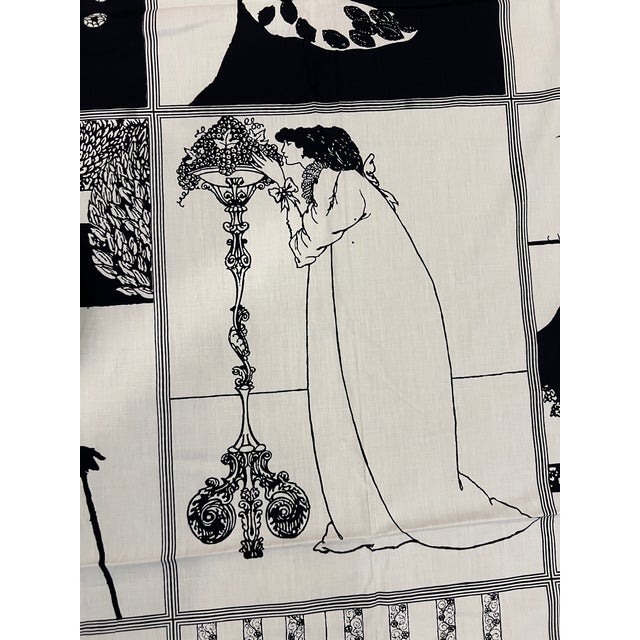 1970s Art Nouveau Aubrey Beardsley Textile by Bloomcraft 4.5 Panel Piece For Sale - Image 5 of 15