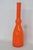 Glass Orange Art Glass Vase Elongated Cylindrical Neck Mid Century Modern Style 4923b For Sale - Image 7 of 12