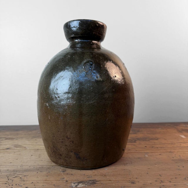 Japanese Tsubo Storage Jar in Dark-Glazed Pottery, 1890s For Sale - Image 12 of 13