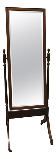 Edwardian Walnut Cheval Mirror, 1930