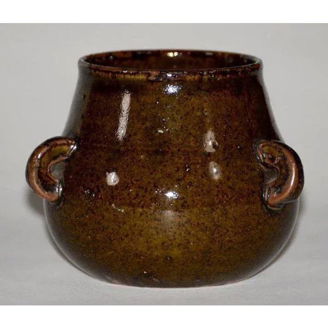 Antique 19th c. Chinese porcelain urn with three ring handles. Heavy weight for its size. Quality production. Wonderful...