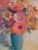 Mid-Century Modern Floral Vase Still Life Painting Signed For Sale - Image 3 of 9