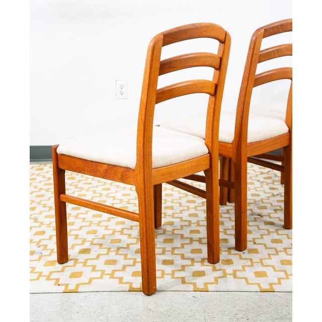 Mid Century Danish Modern Dining Chairs Set 4 Benny Linden Teak High Back MCM For Sale - Image 11 of 12