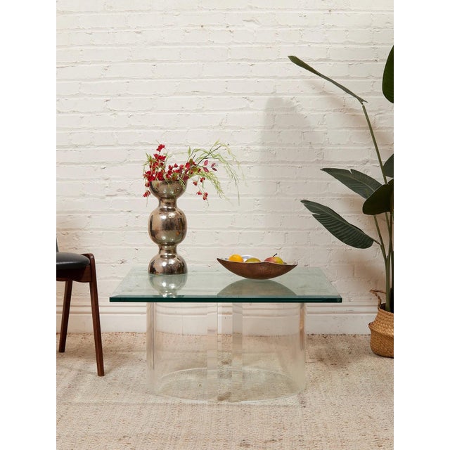 Mid 20th Century Lucite Table Open Circle Base For Sale In Los Angeles - Image 6 of 11