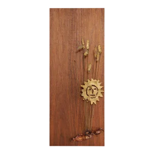 1960s Mid Century Brutalist Metal & Walnut Wall Sculpture