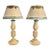 19th Century Italian Candlestick Lamps With Custom Parchment Shades - a Pair For Sale