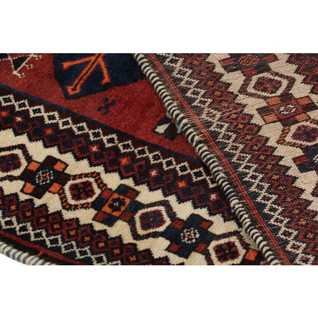 Brown Vintage Gabbeh Persian Rug in Black-Brown With Geometric Medallions - Rug & Kilim For Sale - Image 8 of 8