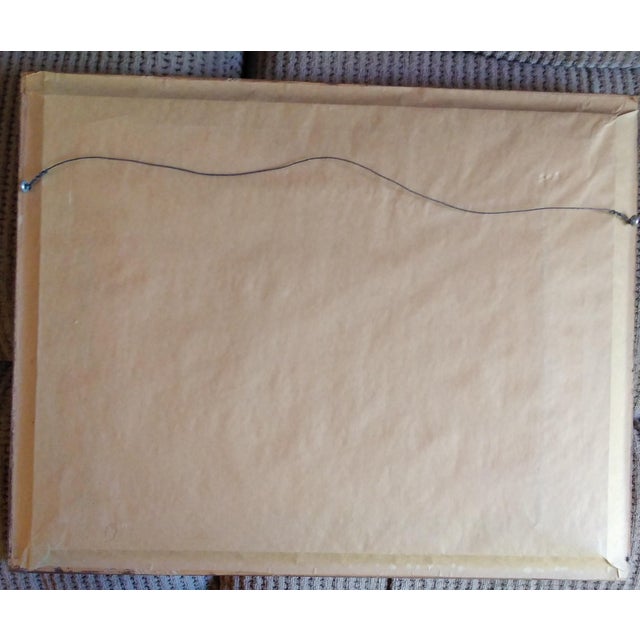 1970s Framed Needlepoint Country Scene Church With Steeple For Sale - Image 10 of 12