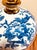 Chinoiserie Large Chinoiserie Bottleneck Vase in Blue Phoenix and Gold Decoration For Sale - Image 3 of 7