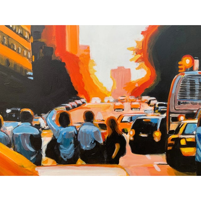 Black Figures at Manhattan Henge Sunset New York City by Leading British Urban Artist, 2014 For Sale - Image 8 of 13