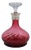 Silver Collared Hand Blown Cranberry Crystal Decanter from Hardwicke Collection For Sale