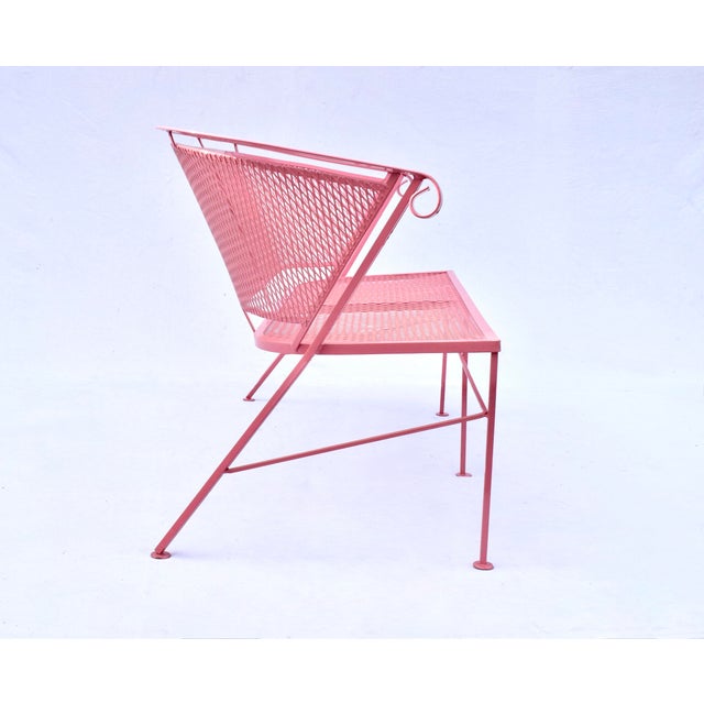 1950s Mid-Century Modern Settee by Salterini, Flamingo Pink, Usa, 1960s For Sale - Image 5 of 10