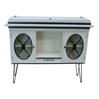Antique Art Nouveau Buffet in White on Stringlegs, 1890s For Sale