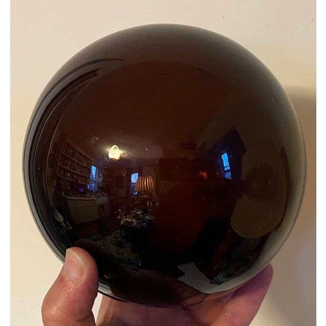 Antique 19th Century American Blown Glass Amber Witch's Ball For Sale - Image 9 of 18