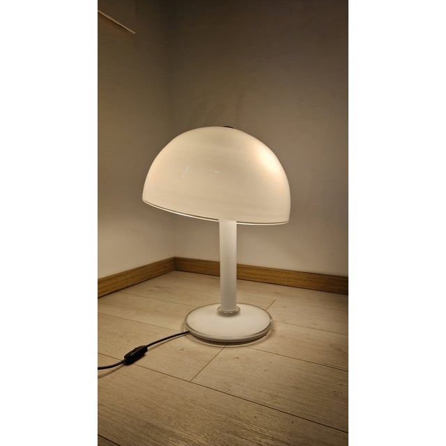 Large Table Lamps in Milk Glass and Transparent Glass with Adjustable Lampshade from Vistosi Murano, 1960s, Set of 2 For Sale - Image 14 of 18