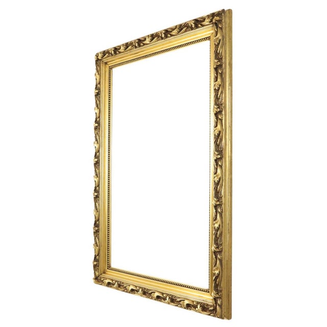 Antique Baroque Style Gold Leaf Gilded Pine Frame For Sale - Image 9 of 18