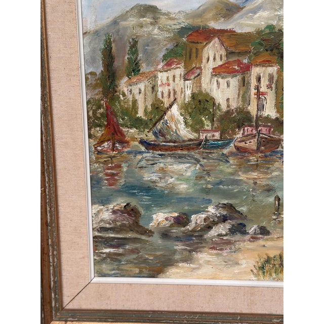 Kewe, Coastal Village, 1984, Oil Painting on Panel, Framed For Sale - Image 9 of 15