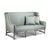 Aubert High-back Settee Bench - Seafoam Linen / Olive Painted Frame For Sale - Image 4 of 4