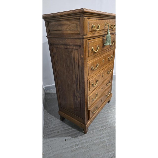 French Oak Six-Drawer Chest of Drawers, 1900s For Sale - Image 13 of 18