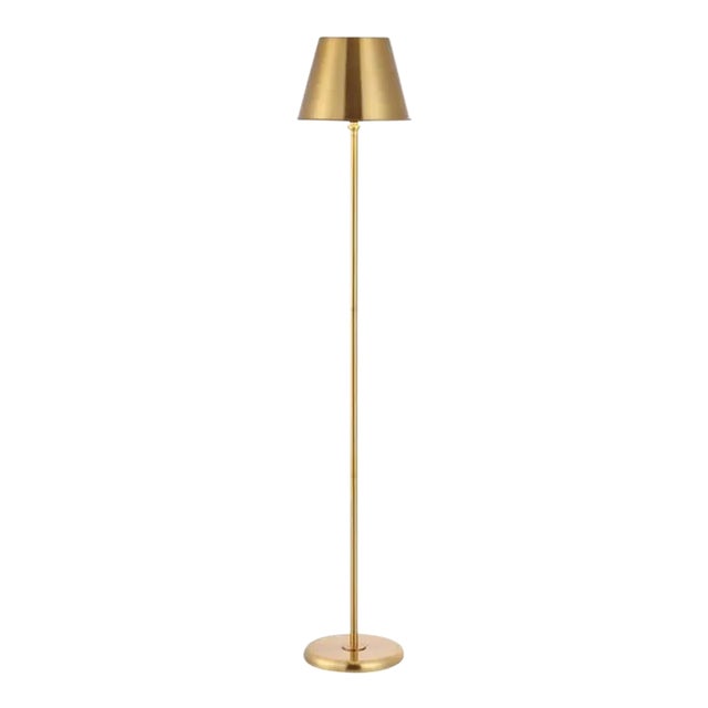 Asher 60" Metal Shade Floor Lamp - Brass For Sale