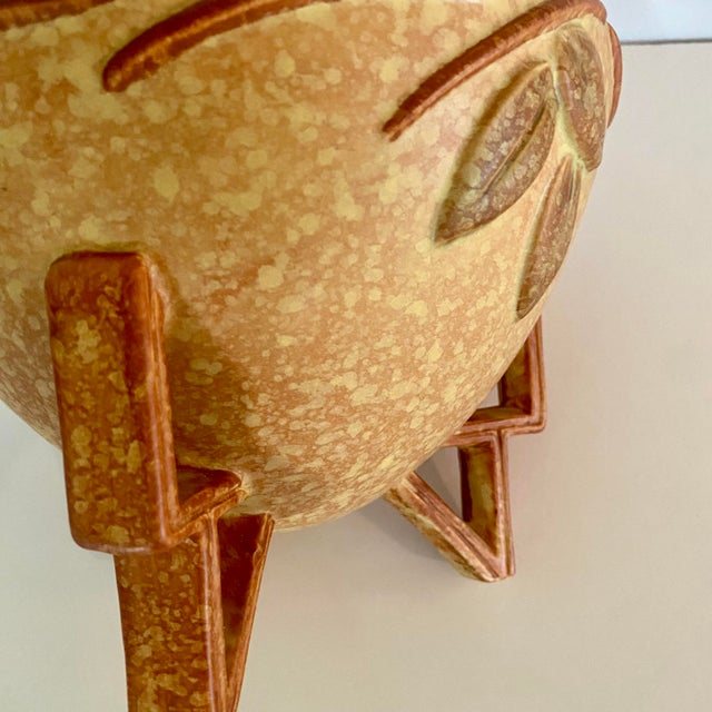 Weller Pottery Goldenglow Art Deco Ceramic Tripod Bowl For Sale In Cincinnati - Image 6 of 8