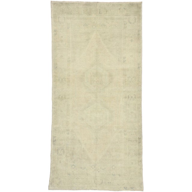 Muted Vintage Turkish Oushak Rug - 3′10″ × 7′10″ For Sale - Image 10 of 10