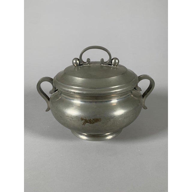 Pewter tureen signed Jean Despres (1889-1980), Art Deco/Modernist style For Sale - Image 6 of 9