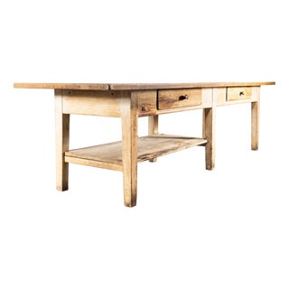 Large French Scullery Prep Table, 1950s For Sale