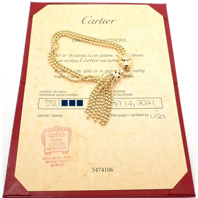 Panthere De Cartier Panther 18k Yellow Gold Diamond Tsavorite Bracelet For Sale In Philadelphia - Image 6 of 12