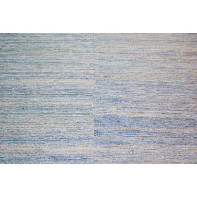 Shabby Chic Vintage Mazandaran Natural Color Hand Made Organic Wool Tribal Kilim,9'2"x11'9" For Sale - Image 3 of 6