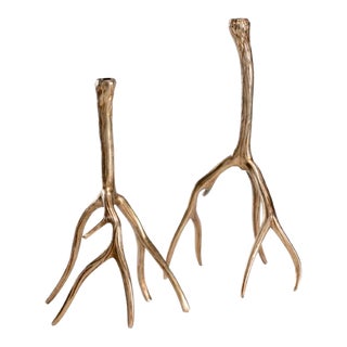 Wildwood Antler Hall Candlesticks, Set of 2 For Sale