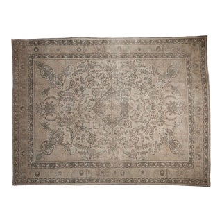 Vintage Distressed Tabriz Rug - 8'6" X 11'4" For Sale