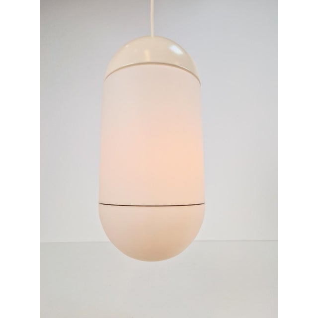 Mid-Century Modern Vintage Pill Pendant Lamp in Milk Glass from Peill & Putzler, Germany, 1960s For Sale - Image 3 of 15