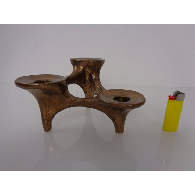 Brutalist Bronze Candleholder by Michael Harjes, 1960s For Sale - Image 13 of 18