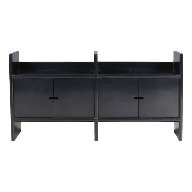 Low Black Plastic Model Multiplo Cabinet by Guzzini for Kastilia, Italy, 1970s For Sale