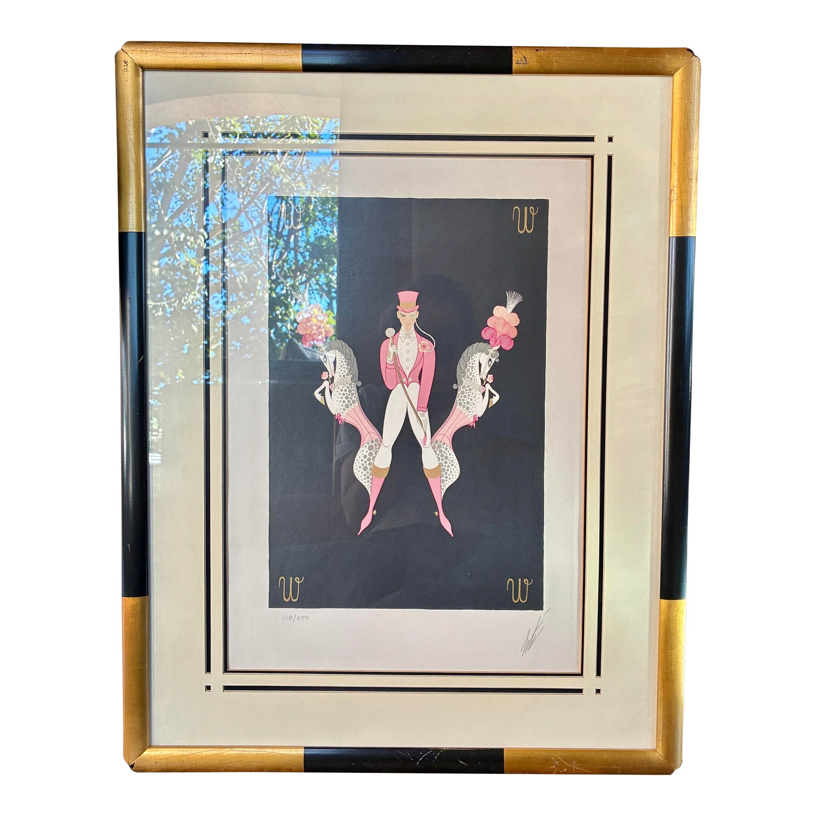 Erté Letter “W” Signed & Numbered Lithograph, 1977 — With